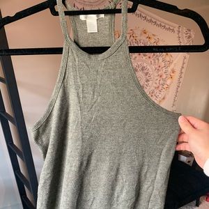 Olive green halter tank top